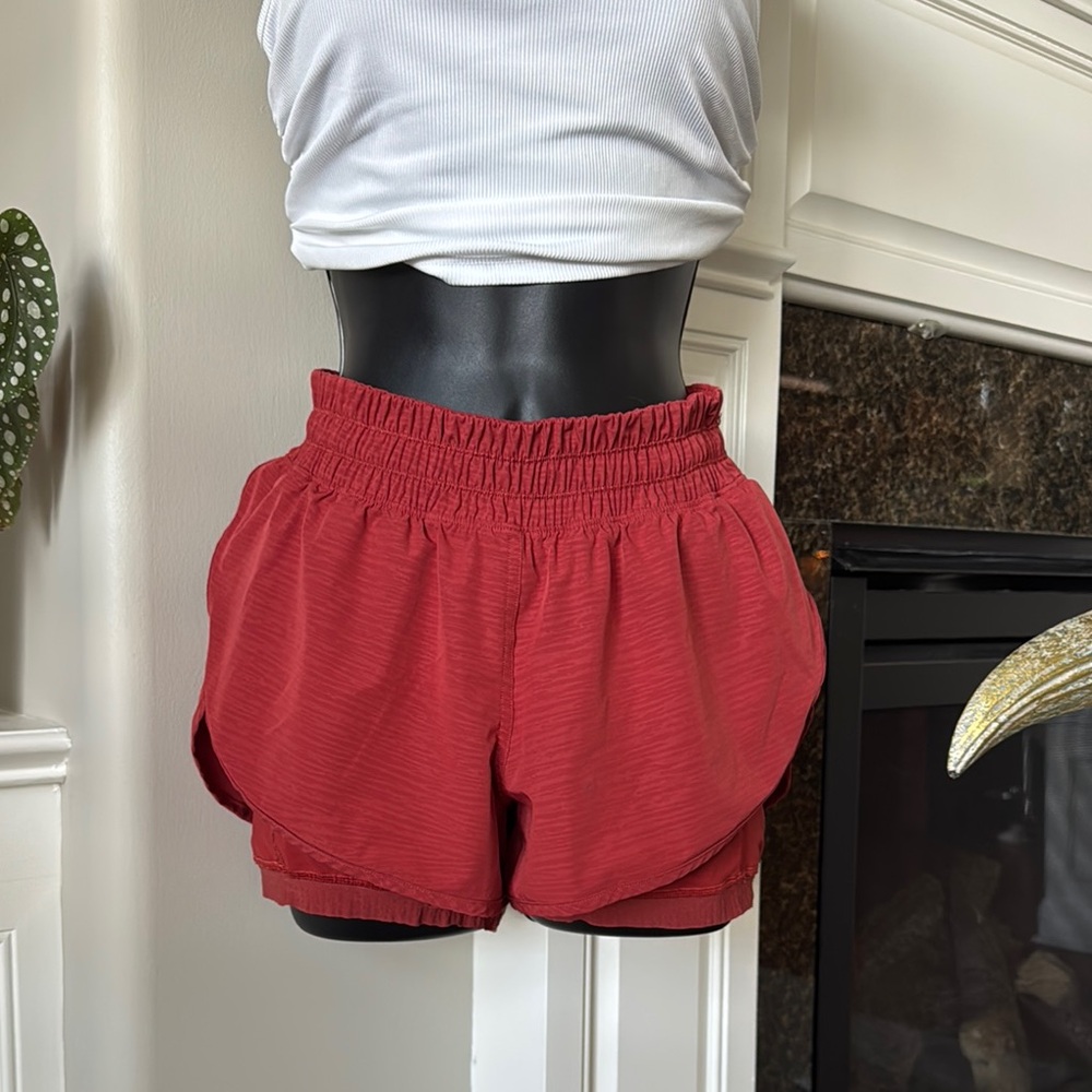 Women's Red Athletic Shorts